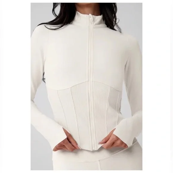ALO | corset full zip jacket | ivory XXS - Picture 4 of 7